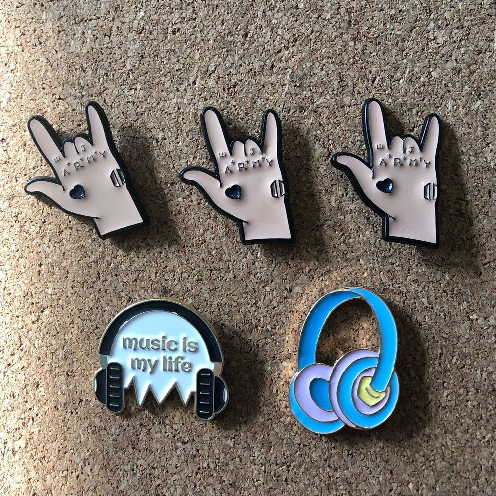 3/$40 Music BTS enamel pins